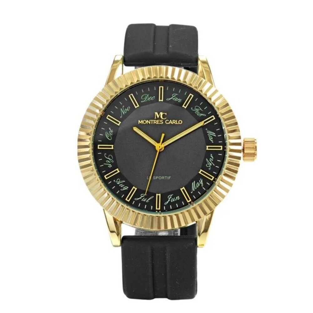 48mm Montres Carlo Men's Silicone Band Luxury Sports Analog Fashion Dress Watch